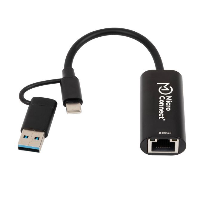 MicroConnect Adaptateur réseau Premium USB-C / A vers RJ45 2,5G MicroConnect Adaptateur réseau Premium USB-C / A vers RJ45 2,5G