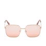 Guess Lunettes de Soleil Femme GU7615 Carrées Monture Métal Doré Rose Verres Bordeaux 56mm 140mm