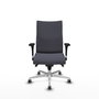 Piqueras Y Crespo Silla Albacete confidente, Gris oscuro, Mécanisme Sincro, Base Aluminium, Brazos 1D, Ruedas 65mm parqué