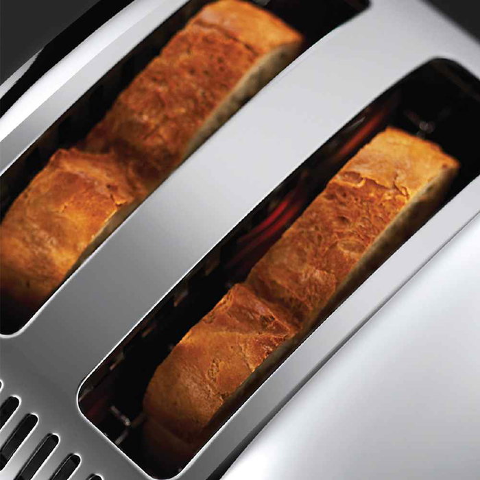 Russell Hobbs 23310-56 Tostador Victory - Grille-pain avec fonction lever et voir, cuisson rapide +50%, plateau à miettes et chauffe-pain, blanc