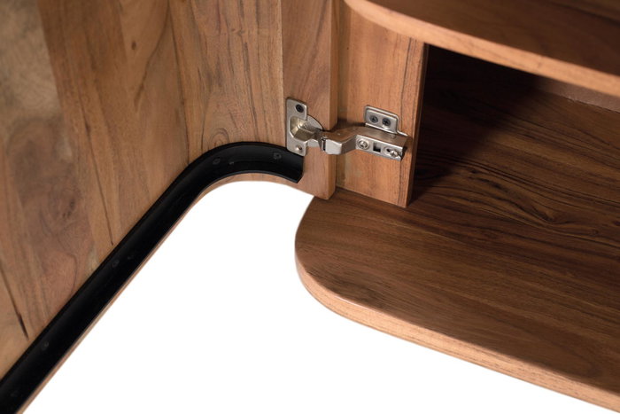 GINER Y COLOMER - Buffet en acacia massif fabriqué à la main 170 cm - 4 portes avec ouverture push - Meuble de rangement pour salon ou salle à manger