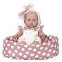 Rosa Toys Poupée Gordito avec Capazo 3020 - Vinyle doux, ensemble blanc et noeud rose, 3 ans et plus