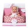 Rosa Toys Poupée Gordito avec Capazo 3020 - Vinyle doux, ensemble blanc et noeud rose, 3 ans et plus