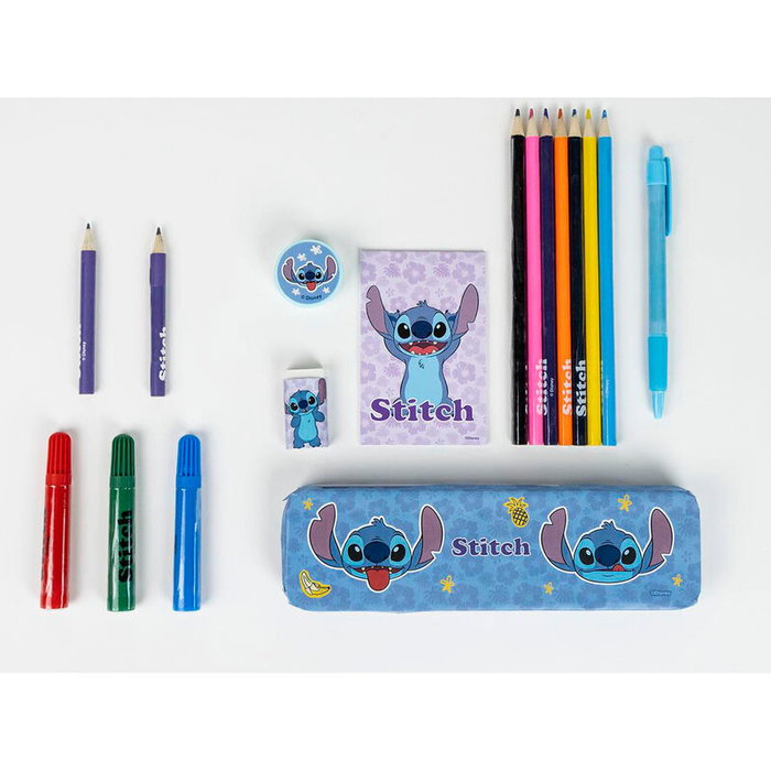 Cerdá Ensemble de Papeterie Stitch 24 Pièces Bleu