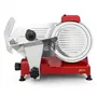 H.KoeNIG Trancheuse à Viande MSX254 - Lame en acier de 25 cm (250 mm) - Puissance 240 W - Réglage d'épaisseur 0-12 mm - Idéale jambon, fromage, pain - Design rouge