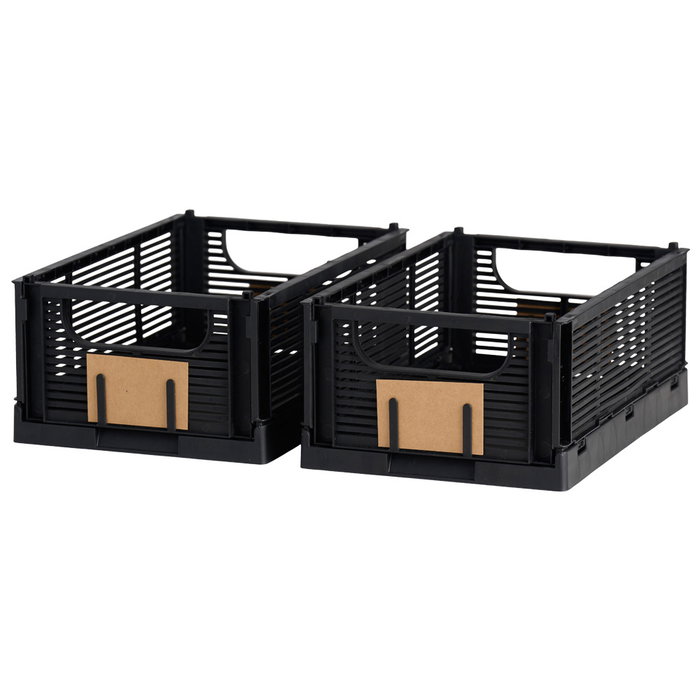 Day Lot de 2 boîtes de rangement pliables noires