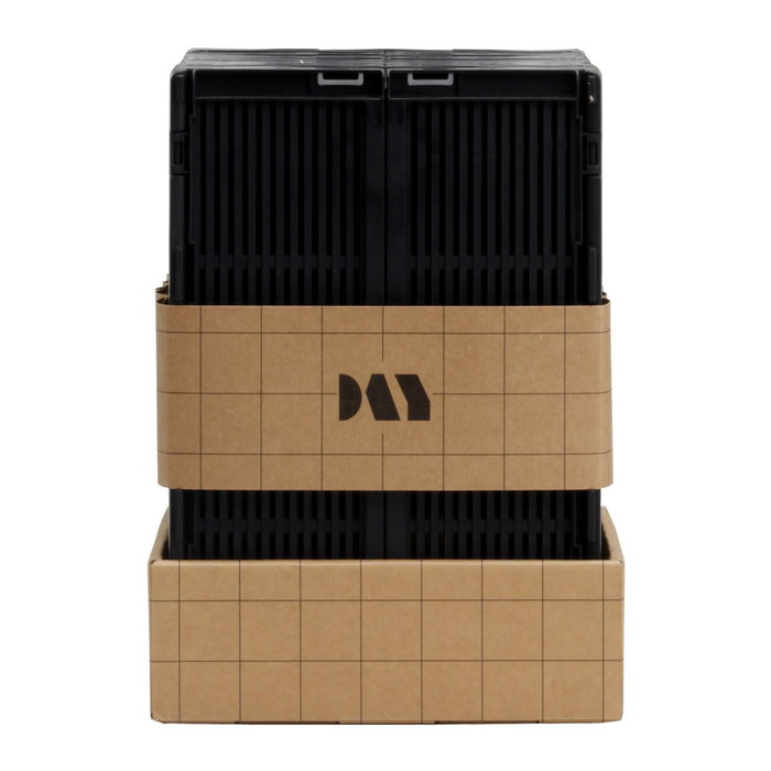 Day Lot de 2 boîtes de rangement pliables noires