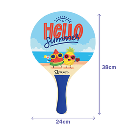 Marbueno Raquettes Bois Hello Summer 38x24x0,6 cm Jardin Piscine Plage MARBUENO SUMMER 10336