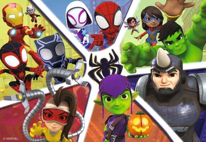 Ravensburger Puzzle 05729 Spidey & compagnie - 2 x 24 pièces - Dès 4 ans - Avec 2 posters taille réelle - Qualité supérieure