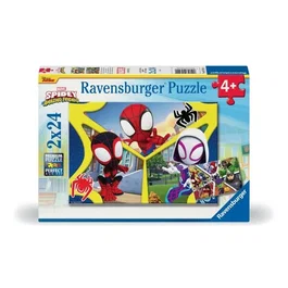 Ravensburger Puzzle 05729 Spidey & compagnie - 2 x 24 pièces - Dès 4 ans - Avec 2 posters taille réelle - Qualité supérieure