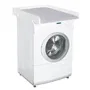 Roba Plan à langer en bois blanc laqué pour lave-linge 60 cm, avec matelas de change hydrofuge Roba Style gris, support jusqu'à 11 kg, dimensions H 10 x L 60 x P 73 cm