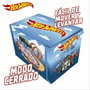 Hot Wheels Caisse organisatrice de voitures 3 en 1, transformation rapide en boîte de rangement ou aire de jeu, capacité plus de 200 voitures, instructions en espagnol