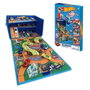 Hot Wheels Caisse organisatrice de voitures 3 en 1, transformation rapide en boîte de rangement ou aire de jeu, capacité plus de 200 voitures, instructions en espagnol