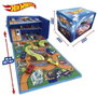 Hot Wheels Caisse organisatrice de voitures 3 en 1, transformation rapide en boîte de rangement ou aire de jeu, capacité plus de 200 voitures, instructions en espagnol