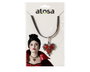 Atosa Collier avec pendentif cœur rouge et détails noirs