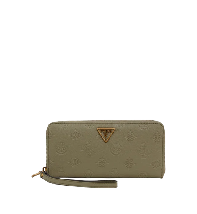 Guess Portefeuille Helaina en textile, fermeture éclair sur trois côtés, vert, pour femmes - SWPB8403460SAG Guess Portefeuille Helaina en textile, fermeture éclair sur trois côtés, vert, pour femmes - SWPB8403460SAG