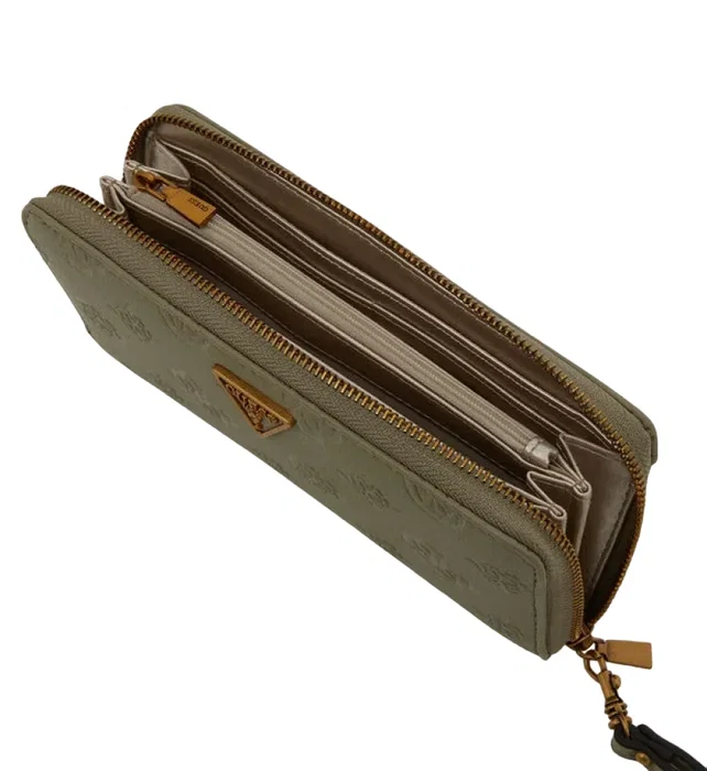 Guess Helaina Portefeuille en textile Vert Femmes