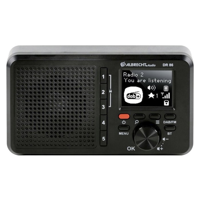 Albrecht DR 86 Radio numérique portable noire Albrecht DR 86 Radio numérique portable noire