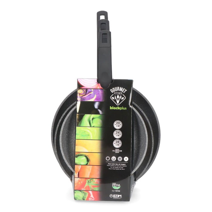 Gourmet Kitchen Set de 3 poêles antiadhésives Professional Line ø20 / ø24 / ø28 cm