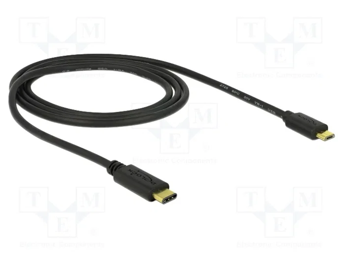 DELOCK Câble USB 2.0 USB-C vers USB-B Micro, 1m, Noir DELOCK Câble USB 2.0 USB-C vers USB-B Micro, 1m, Noir