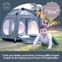 Dreambaby Adventure Parc Pop-Up pour Bébé, Ø 1.3 m, H 1 m, Anti-UV, Sac de Transport, Gris, Usage Intérieur/Extérieur