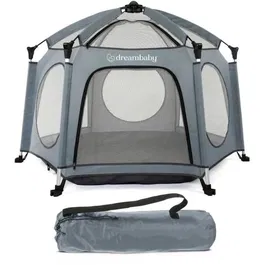 Dreambaby Adventure Parc Pop-Up pour Bébé, Ø 1.3 m, H 1 m, Anti-UV, Sac de Transport, Gris, Usage Intérieur/Extérieur