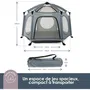 Dreambaby Adventure Parc Pop-Up pour Bébé, Ø 1.3 m, H 1 m, Anti-UV, Sac de Transport, Gris, Usage Intérieur/Extérieur