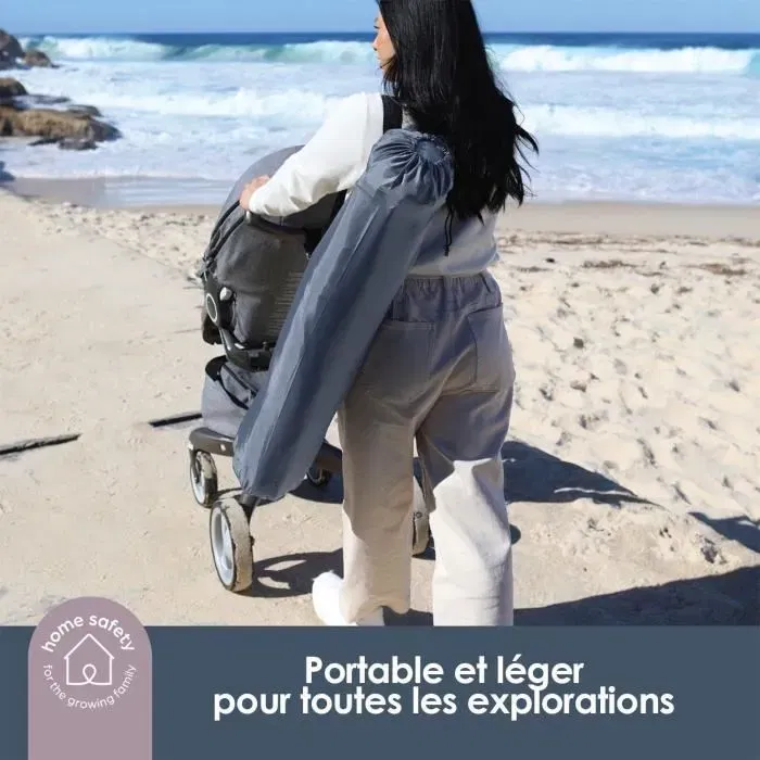 Dreambaby Adventure Parc Pop-Up pour Bébé, Ø 1.3 m, H 1 m, Anti-UV, Sac de Transport, Gris, Usage Intérieur/Extérieur