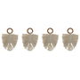 Rond de serviette Home ESPRIT Naturel Acacia Macramé 13 x 1 x 18 cm 4 Pièces