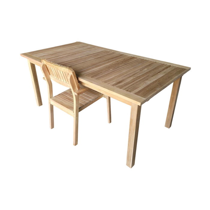 Table de Salle à Manger Home ESPRIT Marron Teck 180 x 100 x 75 cm Table de Salle à Manger Home ESPRIT Marron Teck 180 x 100 x 75 cm