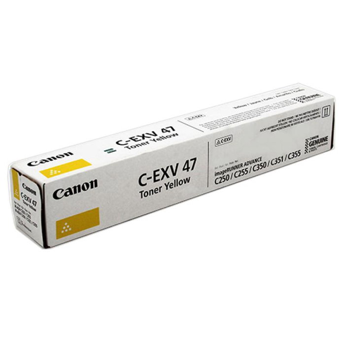 Canon C-EXV 47 Toner Jaune Original 8519B002 pour imageRUNNER ADVANCE C250i, C255i, C350i, C350P, C351iF, C355i, C355iFC, C355P Canon C-EXV 47 Toner Jaune Original 8519B002 pour imageRUNNER ADVANCE C250i, C255i, C350i, C350P, C351iF, C355i, C355iFC, C355P