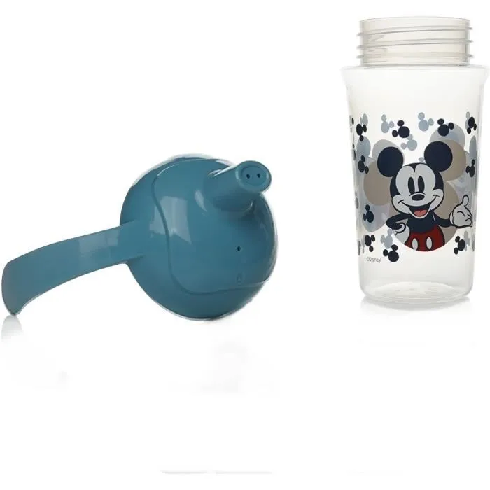 Thermobaby - Tasse d'apprentissage avec bec anti-fuite DISNEY Baby Mickey Mouse - 295 ml - Pour enfant à partir de 10 mois - Poignée ergonomique - Sans BPA