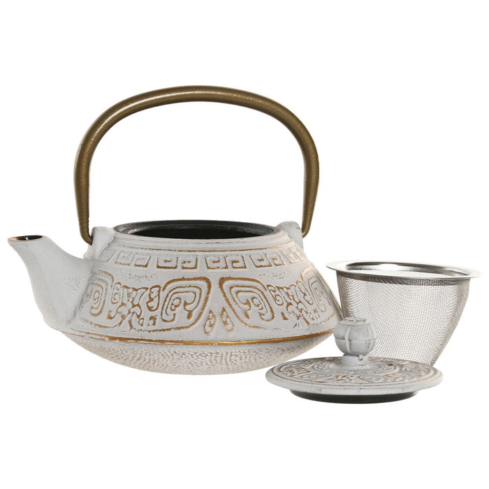 Théière Home ESPRIT Blanc Rose Acier inoxydable Fer 400 ml (2 Unités)