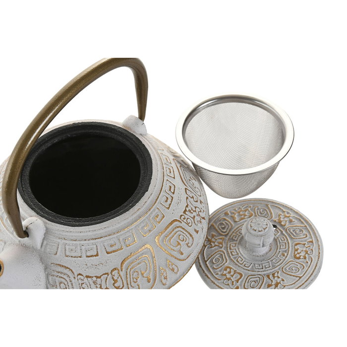 Théière Home ESPRIT Blanc Rose Acier inoxydable Fer 400 ml (2 Unités)