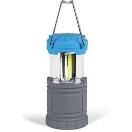 Kampa Lanterne LED Flare COB pliable - Technologie COB haute luminosité - Fonctionne sur 3 piles AA - Couleur gris et bleu - Compacte 230 g