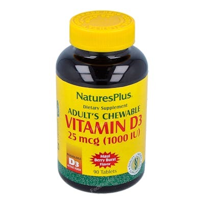 NATURES PLUS Vitamina D3 1000iu 90 comprimés à mâcher NATURES PLUS Vitamina D3 1000iu 90 comprimés à mâcher