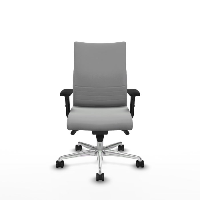 Piqueras Y Crespo Chaise de bureau Albacete confidente, Gris clair, mécanisme Sincro, Base aluminium, Brazos 2D
