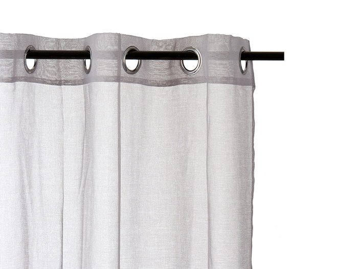 Giftdecor Rideau Voilage Gris Clair 140x260 cm en Polyester (Set de 6)