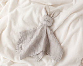 KioKids Doudou Lapin Gris en Bambou et Coton