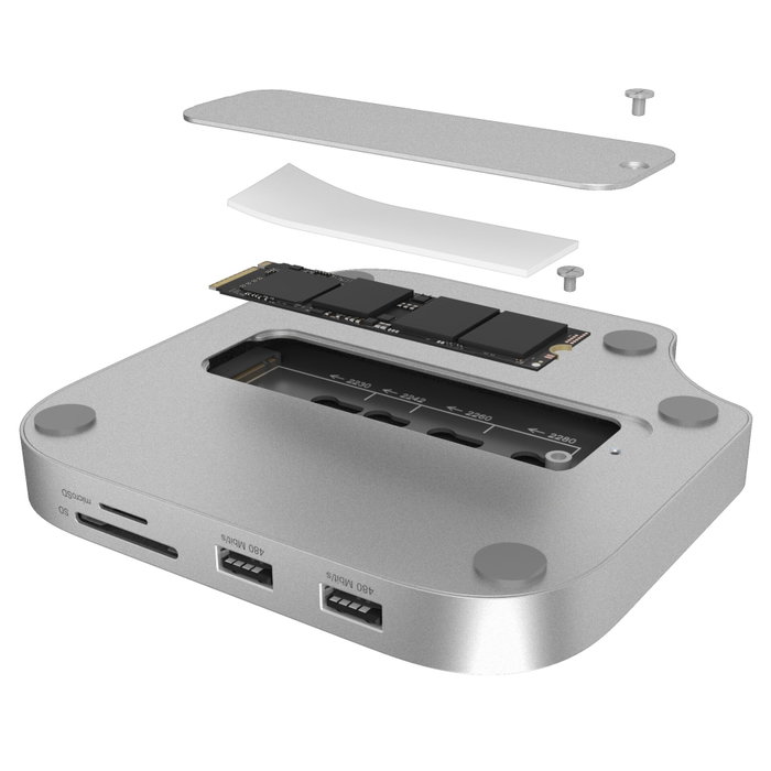 Icy ICY BOX IB-DK100 Docking Station pour Mac mini M4, Silver