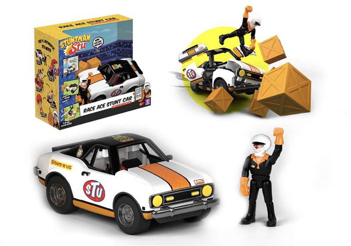 Bandai Voiture de course acrobatique Race Ace avec Stuntman Stu Bandai Voiture de course acrobatique Race Ace avec Stuntman Stu