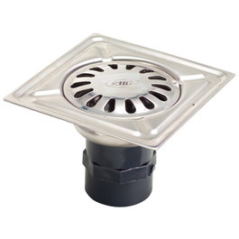 WOLFPACK LINEA PROFESIONAL Avaloir de sol en acier inoxydable 100x100 mm, raccord 38 mm