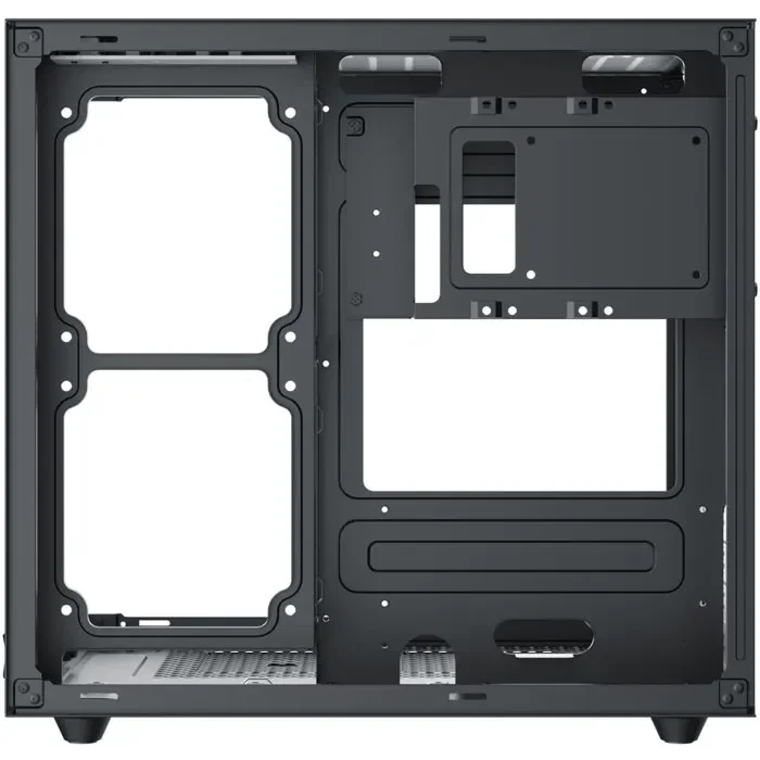 XIGMATEK EN44410 Aqua M Lite Boîtier PC Cube Micro-ATX/Mini-ITX Noir - 2 Faces en Verre Trempé - 5 Ventilateurs ARGB 120mm - Ports USB 3.0 et HD Audio