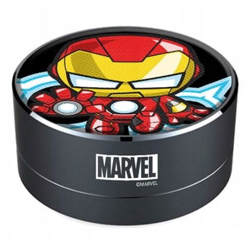 MARVEL Altavoz portatil Iron Man avec Bluetooth, radio FM, lecteur MP3, micro et batterie intégrée - Certifié REACH, ROHS, CE