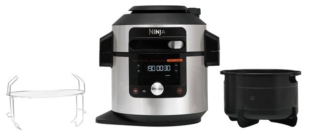 Ninja OL650EU - Olla eléctrica multifunción 7,5L, 12 en 1 (SmartLid), Autocuiseur, Friteuse à air, Cuisson vapeur combinée, Ninja Foodi Max