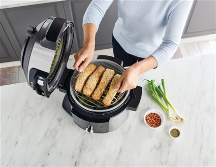 Ninja OL650EU - Olla eléctrica multifunción 7,5L, 12 en 1 (SmartLid), Autocuiseur, Friteuse à air, Cuisson vapeur combinée, Ninja Foodi Max
