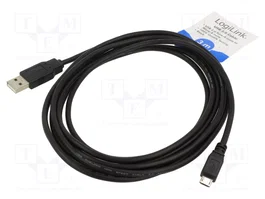 LOGILINK Câble USB 2.0 USB A vers USB B micro 3m noir