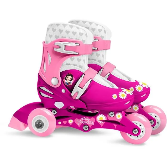 Stamp - Patins à Roulettes Ajustables Disney Princesses 2-en-1 Triskate Taille 27-30 pour Filles à partir de 4 Ans avec Fermeture Sécurisée - Rose Stamp - Patins à Roulettes Ajustables Disney Princesses 2-en-1 Triskate Taille 27-30 pour Filles à partir de 4 Ans avec Fermeture Sécurisée - Rose