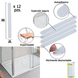 ORYX Lot de 12 bandes antidérapantes transparentes en ABS pour salle de bain et douche
