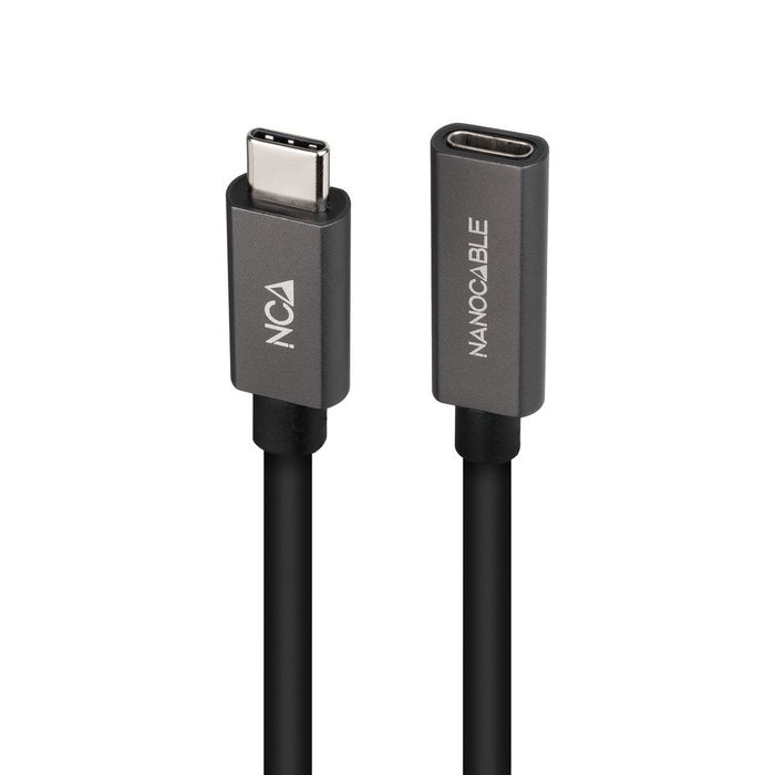 Nanocable 10.01.4400 Câble USB-C 0.5 m Prolongateur USB 3.1 60W 20Gbps 4K 60Hz Noir